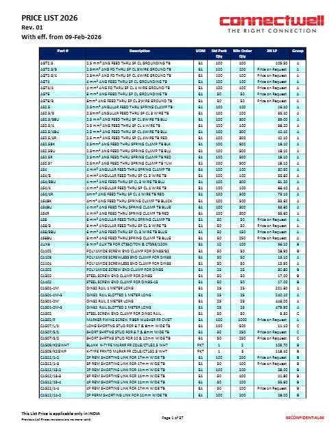 connectwell-price-list